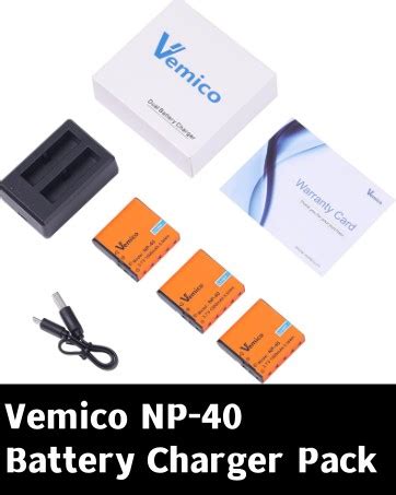 Amazon Vemico Np Battery Charger Kits Pack Mah Camcorder