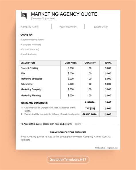 Free Marketing Quote Templates