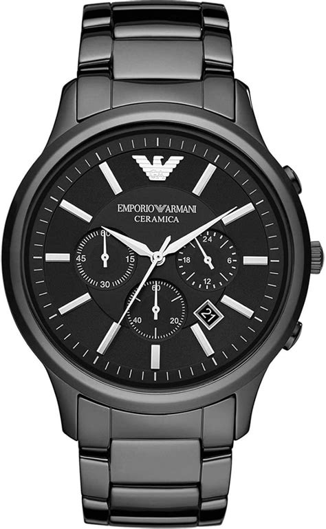 Emporio Armani Herren Armbanduhr XL Ceramic Chronograph Quarz Keramik