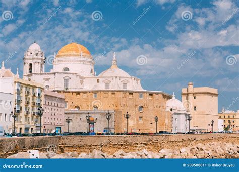 Ancient Cadiz City in Southern Spain. Cadiz Cathedral and Old Town Editorial Photo - Image of ...