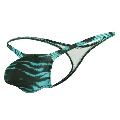Sexy Gay Underwear Bikini Penis Pouch Men G Strings Tiger Stripe U Convex Low Waist Sissy