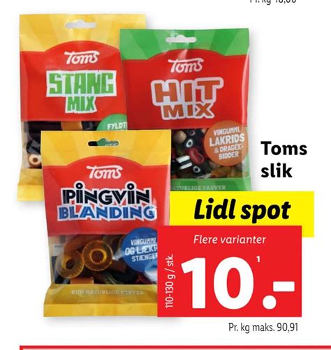 Toms Slik Tilbud Hos Lidl