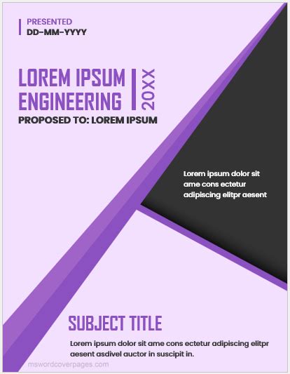 Engineering Project Cover Page Templates | Edit & Print