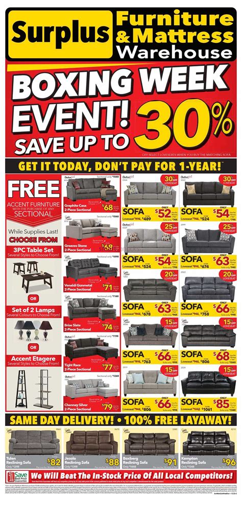 Surplus Furniture & Mattress Warehouse (Charlottetown) Flyer December