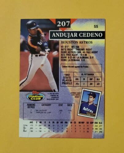 Topps Stadium Club St Day Issue Andujar Cedeno For Sale