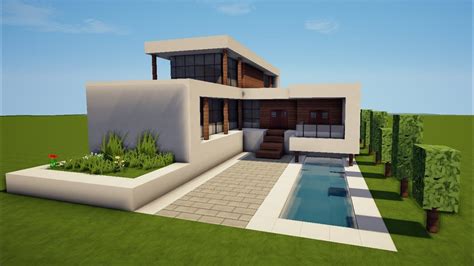 Modernes Haus Mit Pool In Minecraft Bauen Tutorial Haus 167 Youtube