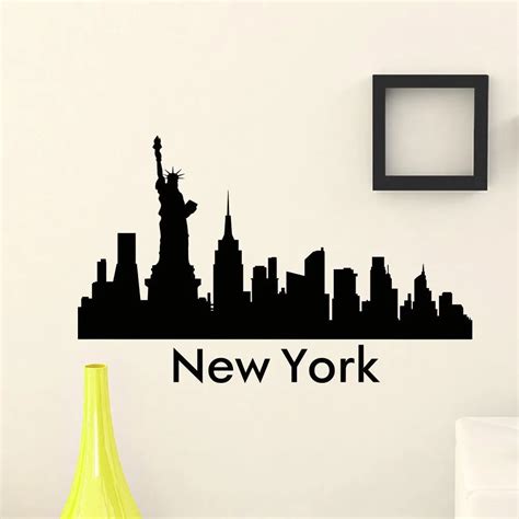 Pegatina De Pared De Vinilo Arte Mural Ciudad De Nueva York Skyline