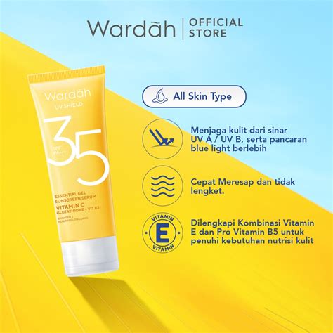 Jual Wardah Uv Shield Essential Sunscreen Gel Spf Pa Ml