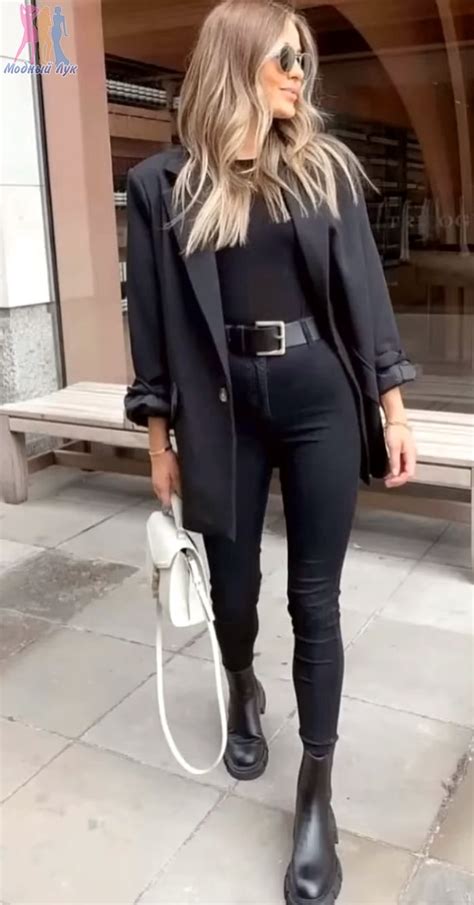 Тотал блэк лук - образы в черном цвете | Casual work outfits, Winter ...