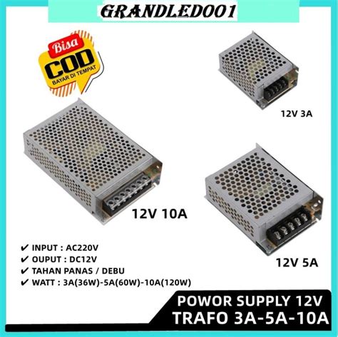 Power Supply Adaptor Switching Trafo LED Strip 12V 3A 12 Volt 3 Ampere