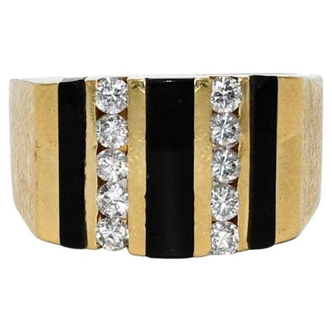 Tiffany And Company Gents Yellow Gold And Onyx Ring At Stdibs