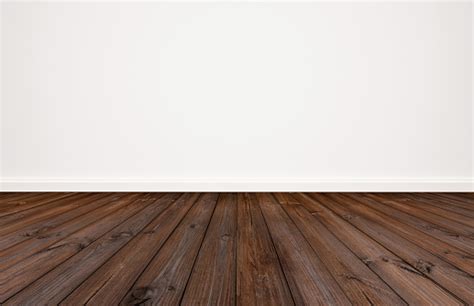 Dark Wood Floor With White Wall Background Stock Photo Download Image