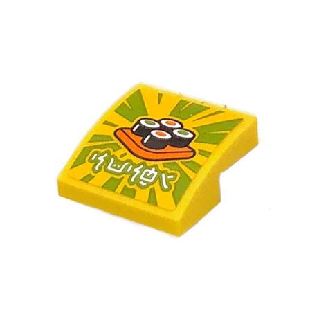 LEGO Slope 2 X 2 Curved With Sushi Ninjago Language Sticker 15068