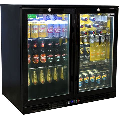 Rhino Double Door Commercial Bar Fridge (Black) - Alfresco Australia