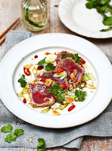 Asian Tuna Steak Salad Jamie Oliver Allrecipes Rich Chocolate Truffle Pie