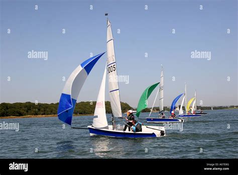 Dinghy Sailing Race Stock Photo Alamy