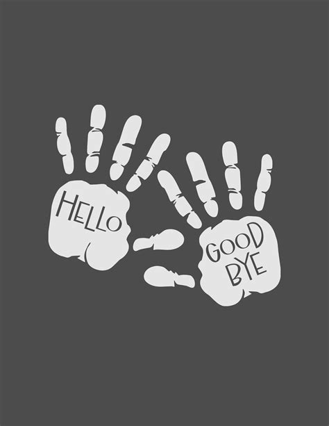 Hello Goodbye Hands Vinyl Decal 30 Colors Multiple Sizes | Etsy