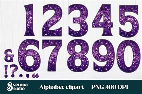 Blue glitter alphabet numbers clipart | Letters with sequins