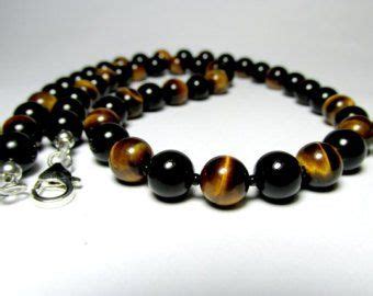 Men S Matte Black Onyx Necklace Tiger Eye Necklace Etsy Tigers Eye