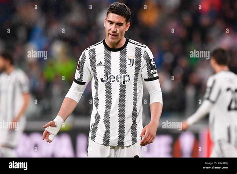 Dusan Vlahovic Juventus Lors De La Demi Finale De Luefa Europa