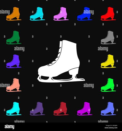 Ice Skate Icon Sign Lots Of Colorful Symbols For Your Design Vector