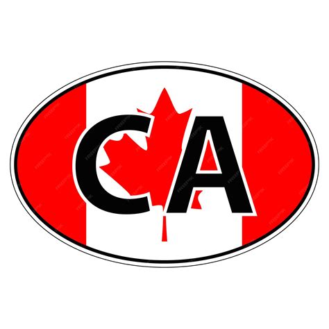 Premium Vector | Sticker on car flag Canada