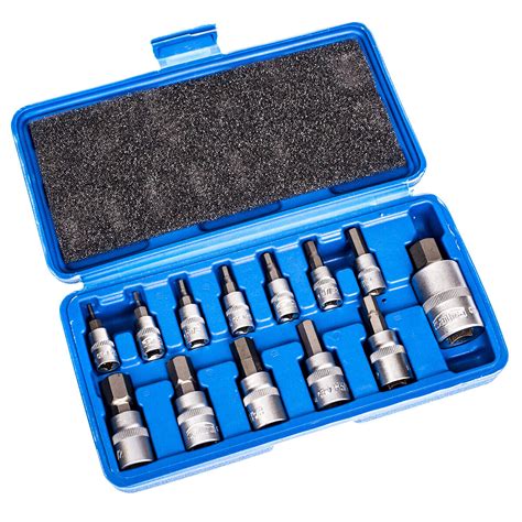 S H13sae 13pc 1 4 Dr Sae Imperial Hex Allen Bit Socket Set Extra Short Stubby Ebay