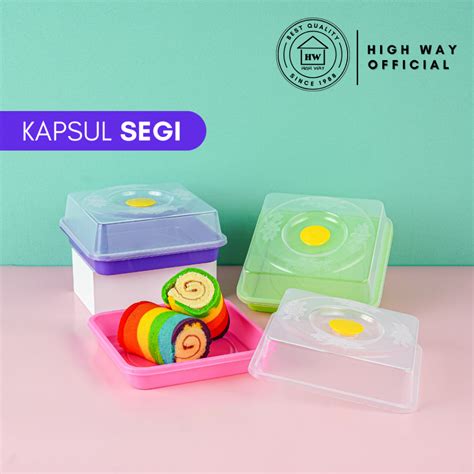 Jual HIGH WAY Kapsul Segi Kotak Roti Tawar Persegi Plastik Aesthetic