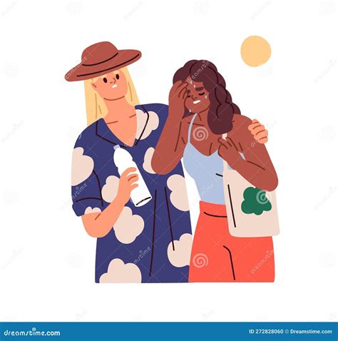 Overheated Woman Suffering from Heat, Summer Sun, Hot Weather Outdoors