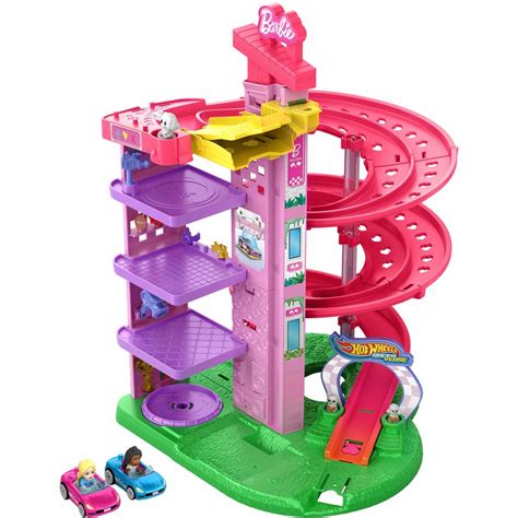 Hot Wheels Racerverse Barbie Spiral Race Track Set Big W