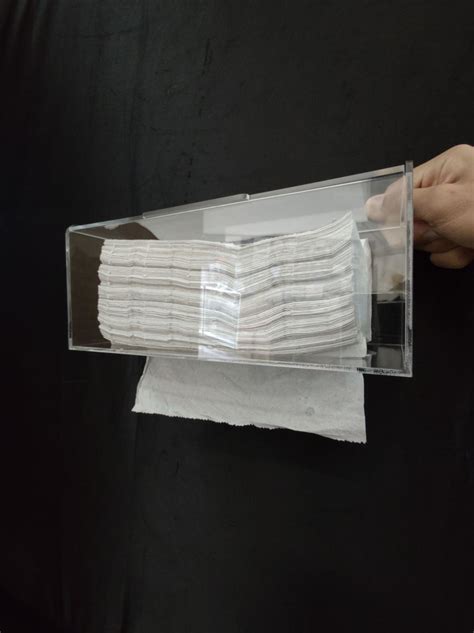 Caixa Porta Len Os De Papel Ou Interfolha P Parede Cristal