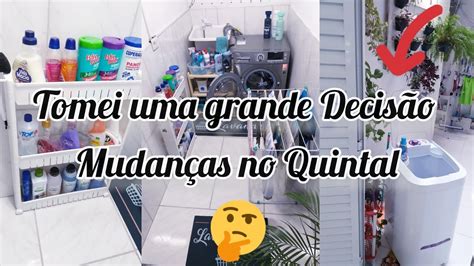 Estava um Nojo Faxina pesada na Lavanderia é Quintal mudei as plantas