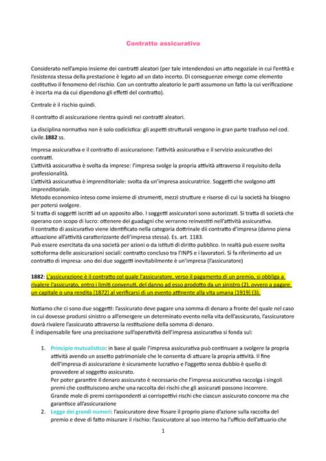 Contratto Assicurativo Analisi Caso Pratico Contratto Assicurativo