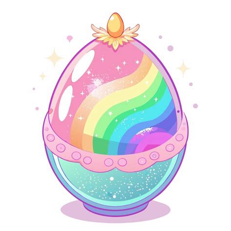 Premium Vector A Rainbow Egg With Wings On The Top