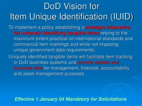 Ppt Item Unique Identification Iuid Powerpoint Presentation Free