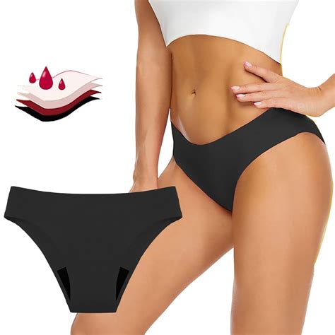 Mlqidk Period Swimwear Black Menstrual Leakproof Bikini Bottoms