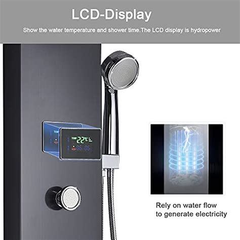 Yagatap Led Shower Panel Tower System Hydroelectricity Display Rain