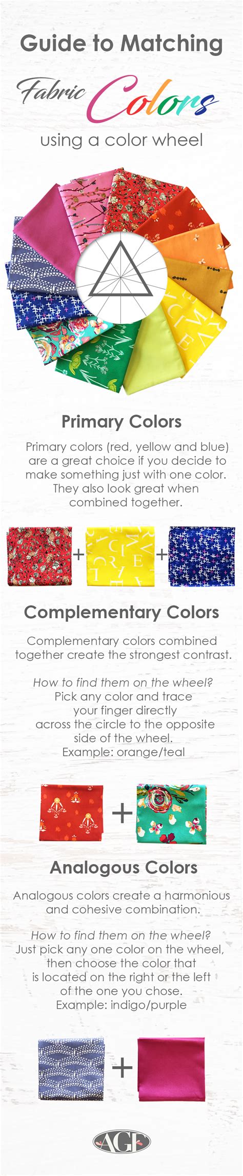 Guide to matching fabric colors using a color wheel! | Art Gallery ...