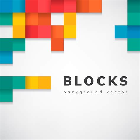 Free Vector | Colorful blocks on blank white background vector