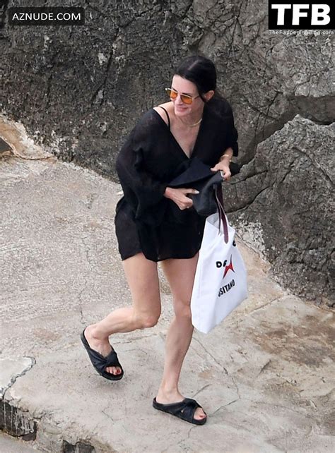 Courteney Cox Sexy Seen Flaunting Her Hot Bikini Body In Positano AZNude
