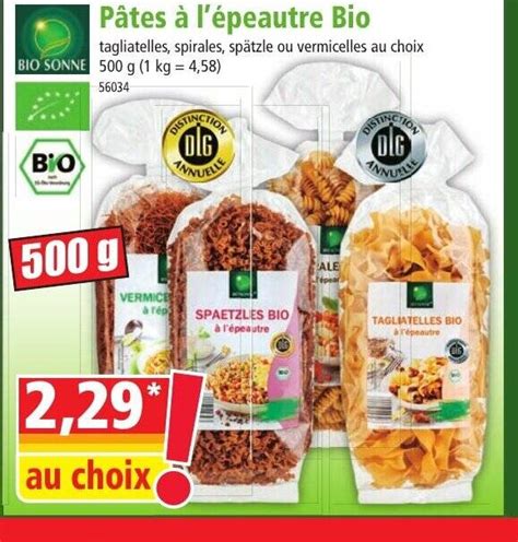 Promo Pâtes à l épeautre Bio chez Norma