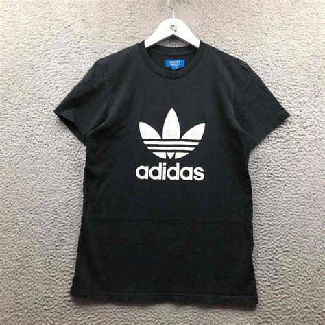 Adidas Originals T Shirt Men S Small S Short Sleeve Trefoil Graphic Logo Black Ebay