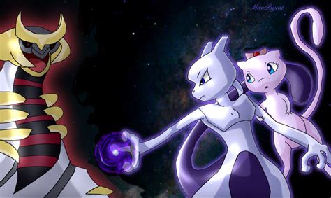 Giratina Vs Mewtwo Mew By Mew Psycat On Deviantart Mew And Mewtwo