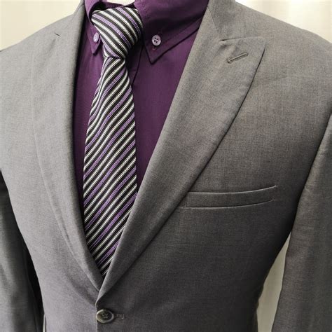 Gris medio Camisas para traje Combinación de traje gris Ropa de hombre