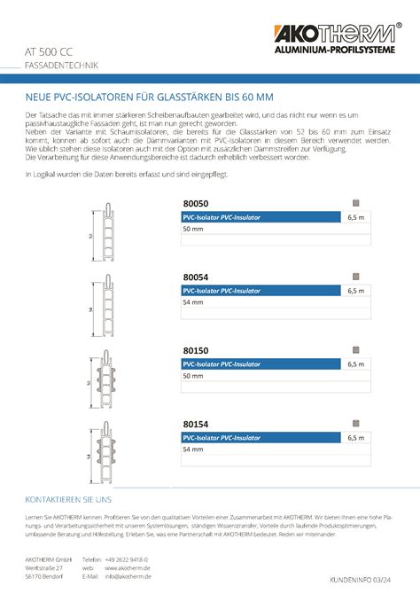 Kundeninformation Neue Isostege At Cc Akotherm Aluminium