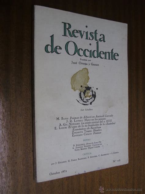 Revista De Occidente Fundada Por Jos Ortega Comprar En