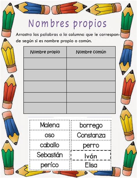 Nombres Propios Y Comunes Ficha Interactiva Nombres Propios Y Comunes Actividades De