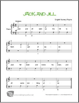 nursery rhyme piano sheet  beginner easy makingmusicfunnet