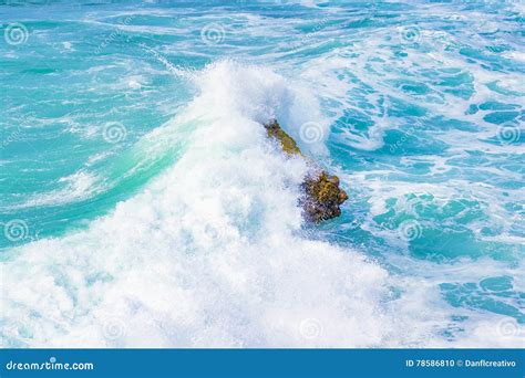 Wave Hitting A Rock Stock Photo Image Of Detail Rocks 78586810