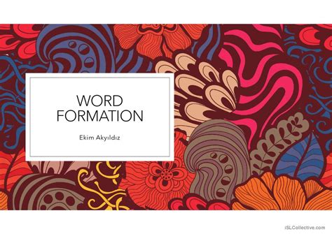 Word Formation Word Formation Deutsch DAF Powerpoints